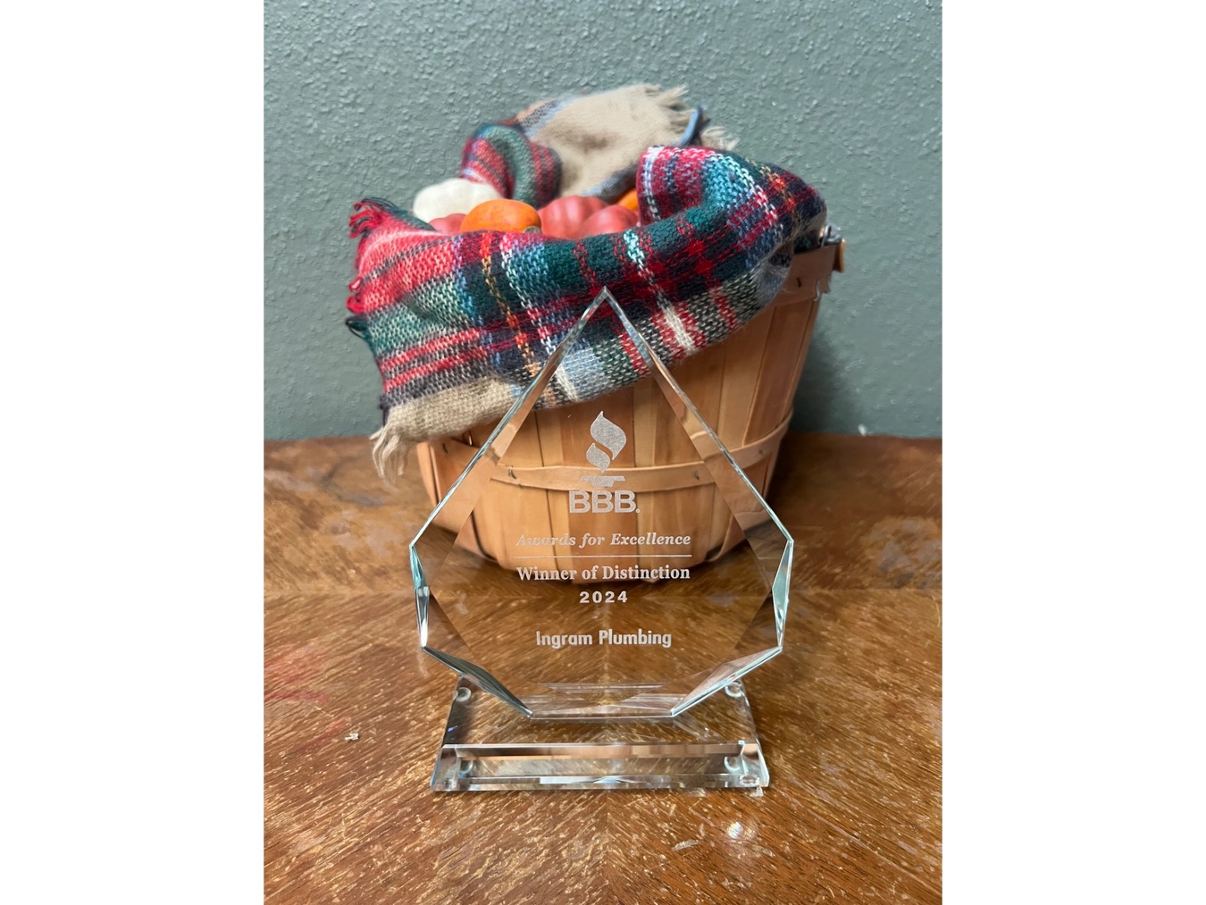 Ingram Plumbing's 2024 BBB Winner of Distinction award